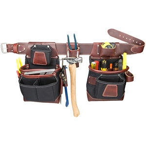 OCCIDENTAL 8580 MD BLACK NYLON/RED LEATHER FATLIP TOOL BELT SET